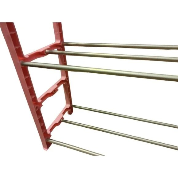 Plastic Shoe Rack Organizer 4 Tier Shelf Holder Adjustable Closet Space Saving - Picture 2 of 7